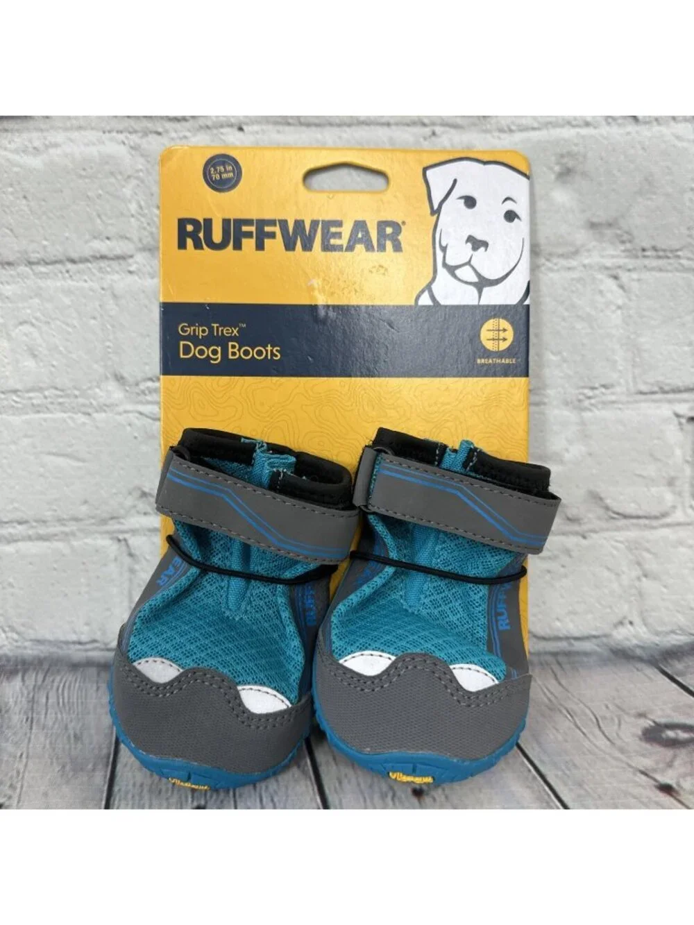Ruffwear Grip Trex Dog Boots- Pair of Two Boots Size: 2.75 Inch 70MM Blue